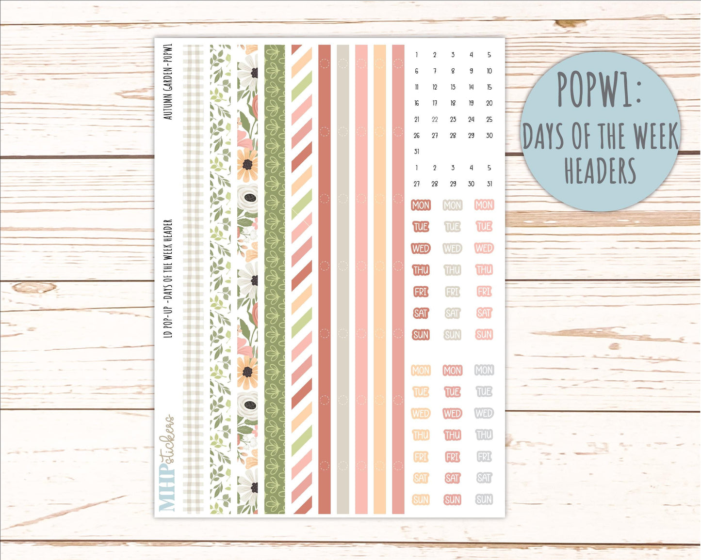 SEPTEMBER 2026 Stickers for The Jo, Laurel Denise Planner "Autumn Garden" || POP