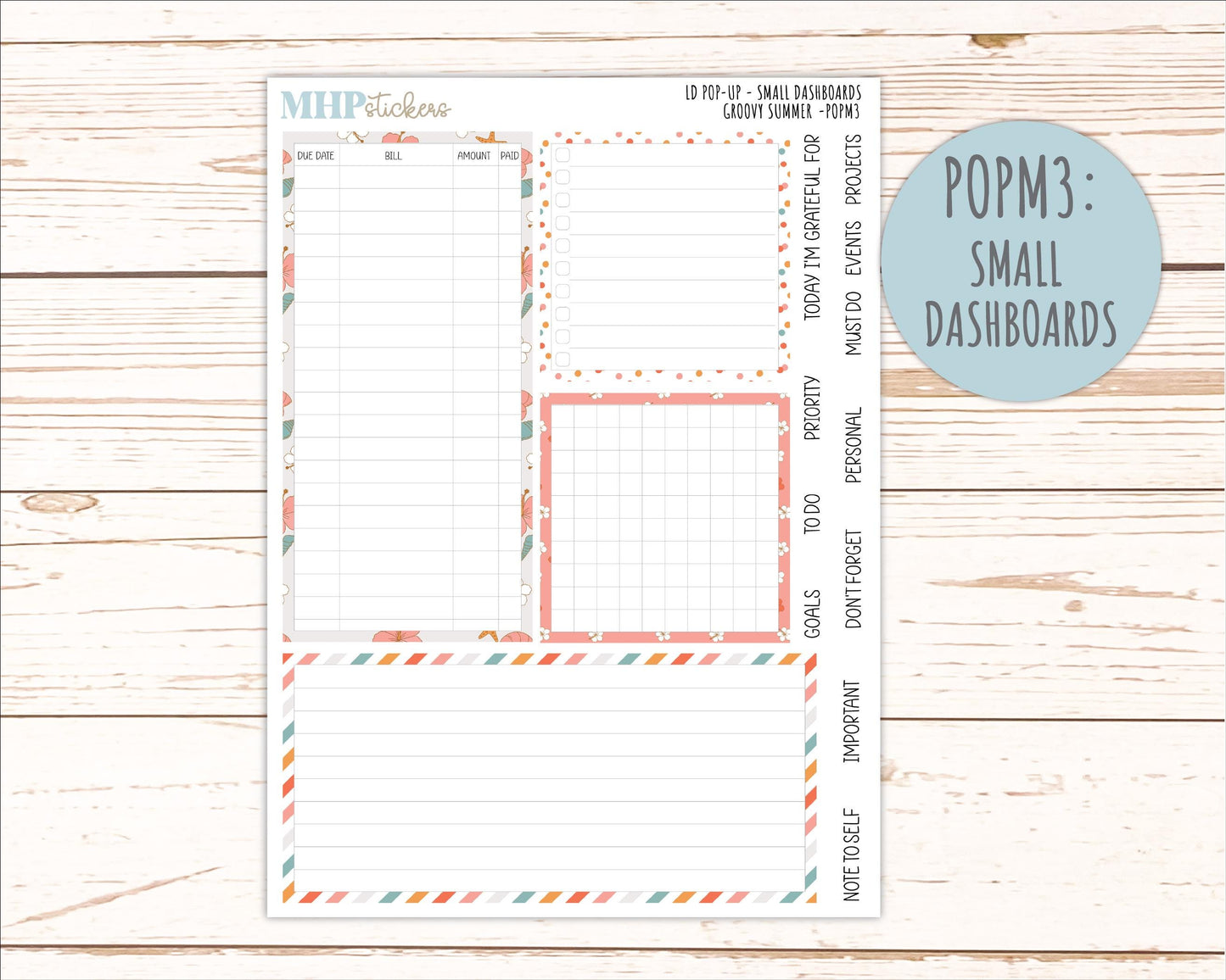 AUGUST 2026 Stickers for The Jo, Laurel Denise Planner "Groovy Summer" || POP