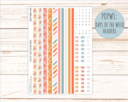 AUGUST 2026 Stickers for The Jo, Laurel Denise Planner "Groovy Summer" || POP