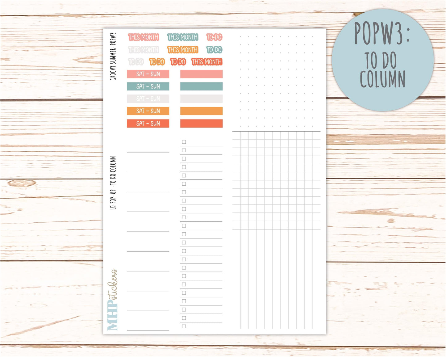 AUGUST 2026 Stickers for The Jo, Laurel Denise Planner "Groovy Summer" || POP