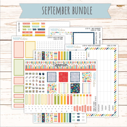 AUGUST & SEPTEMBER 2026 Stickers for The Jo, Laurel Denise Planner "School Life" || POP