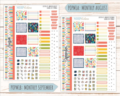 AUGUST & SEPTEMBER 2026 Stickers for The Jo, Laurel Denise Planner "School Life" || POP
