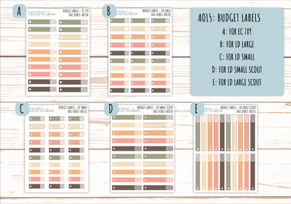 Basic Labels & Habit Trackers. ADD-On's for Monthly Kits "Fall Vibes" || AOBL