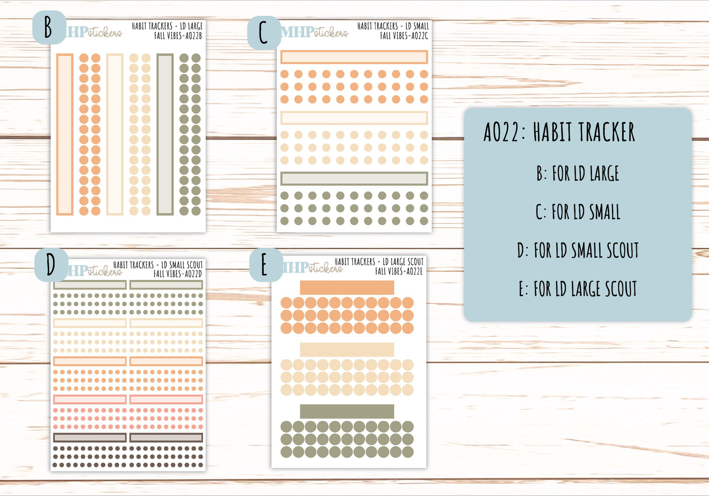 Basic Labels & Habit Trackers. ADD-On's for Monthly Kits "Fall Vibes" || AOBL