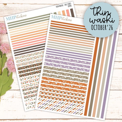 Thin Washi for Laurel Denise Planners. Planner Stickers OCTOBER '26 || LD406