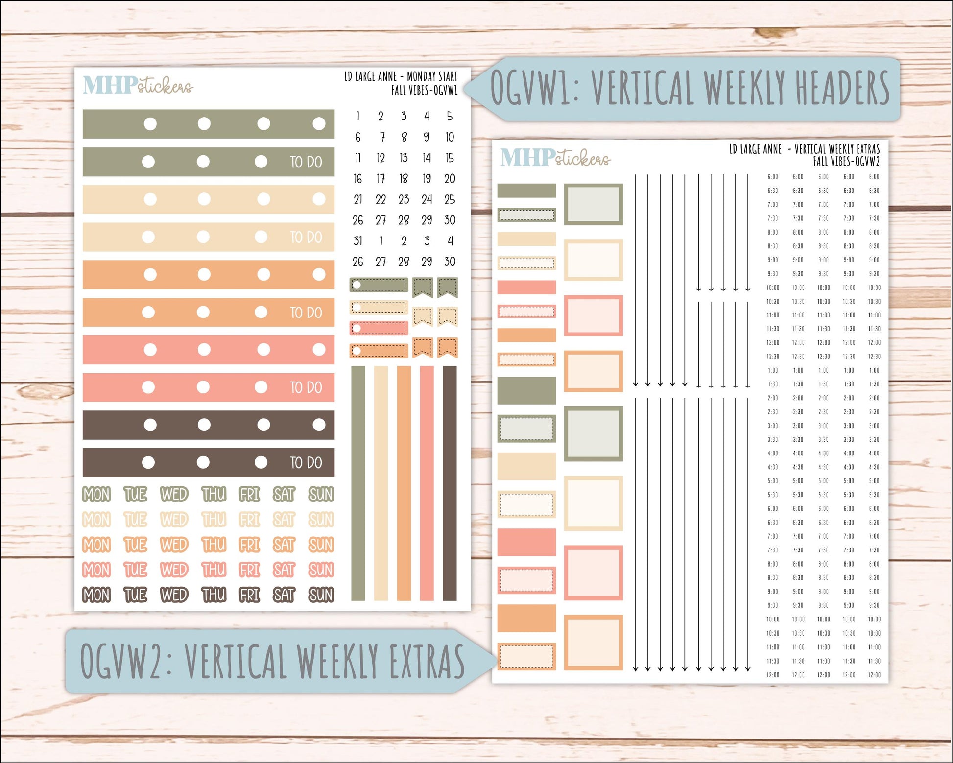 OCTOBER 2026 Stickers for Large Nancy, Anne, & Billie Planners. Laurel Denise Planners. "Fall Vibes" || OG