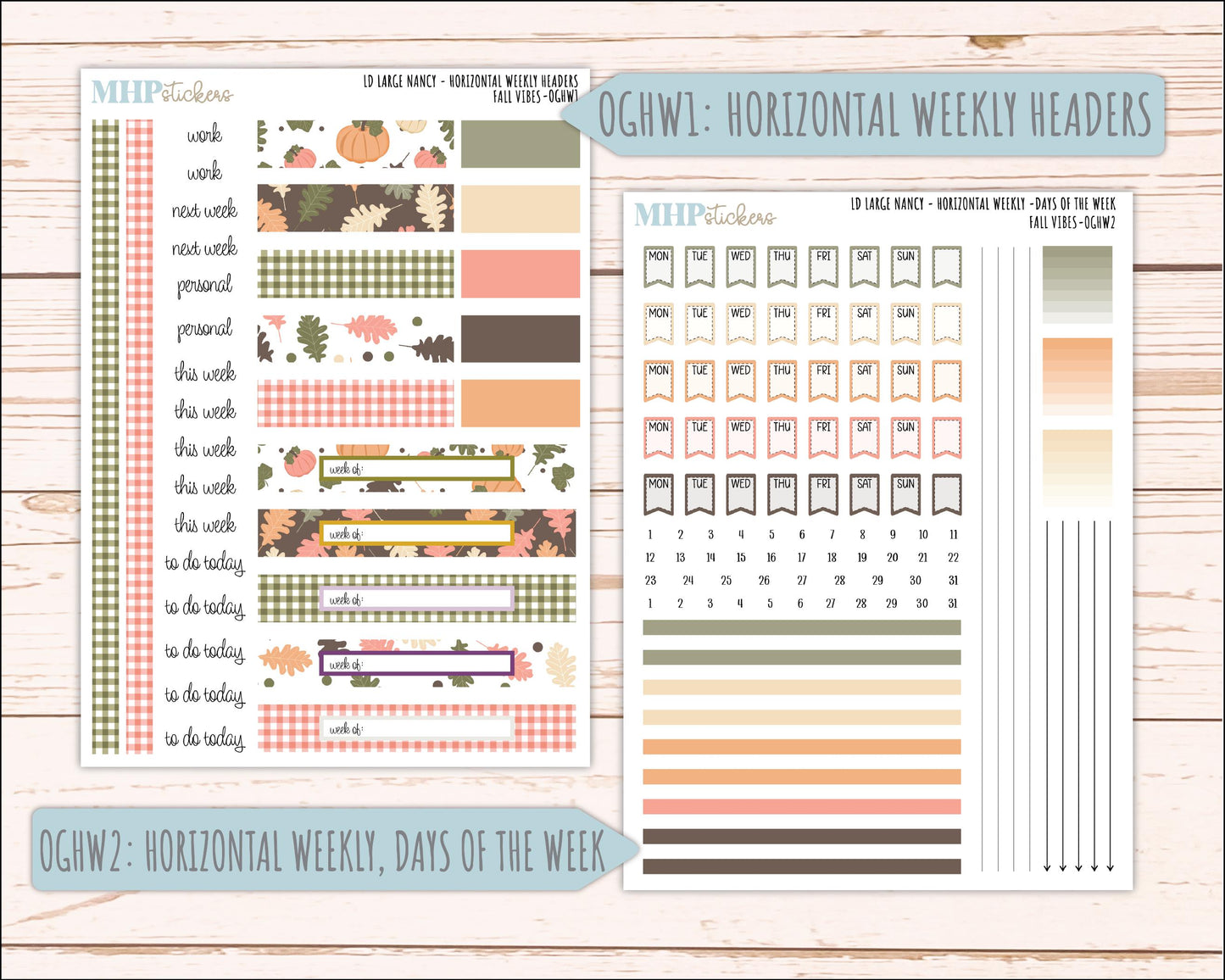 OCTOBER 2026 Stickers for Large Nancy, Anne, & Billie Planners. Laurel Denise Planners. "Fall Vibes" || OG