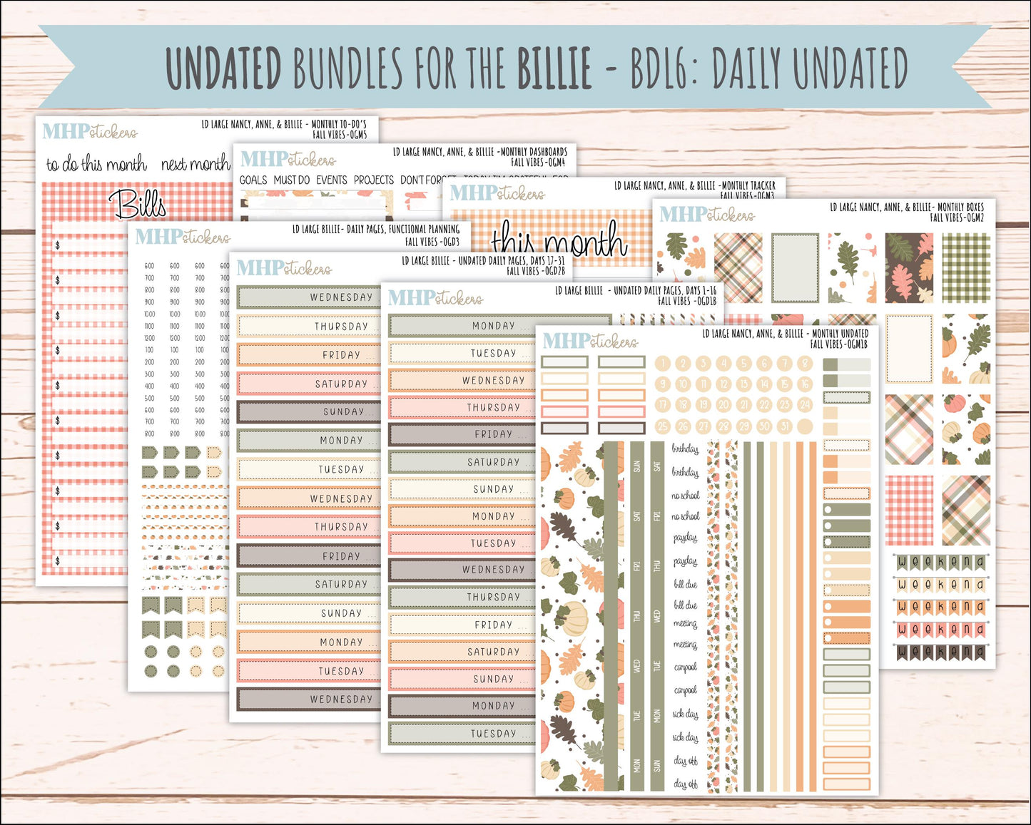 OCTOBER 2026 Stickers for Large Nancy, Anne, & Billie Planners. Laurel Denise Planners. "Fall Vibes" || OG