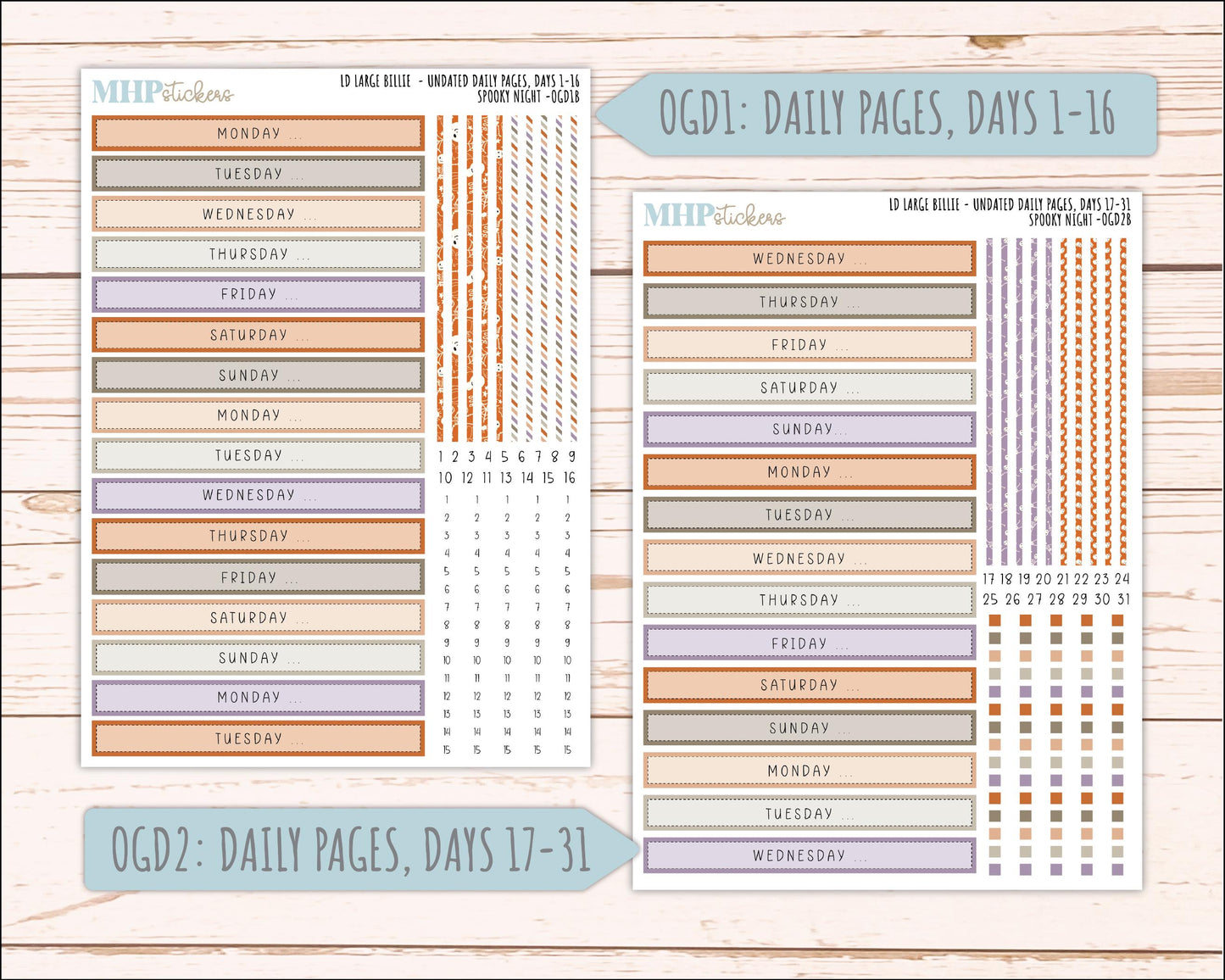 OCTOBER 2026 Stickers for Large Nancy, Anne, & Billie Planners. Laurel Denise Planners. "Spooky Night" || OG