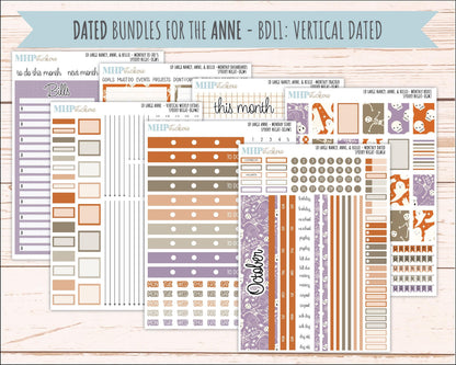 OCTOBER 2026 Stickers for Large Nancy, Anne, & Billie Planners. Laurel Denise Planners. "Spooky Night" || OG
