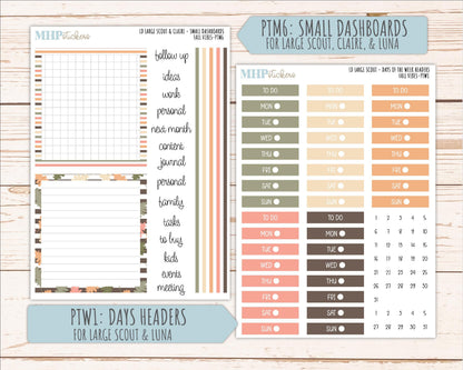 OCTOBER 2026 Stickers for the Large Scout, Large Claire, and Large Luna Laurel Denise Planners "Fall Vibes" || PT