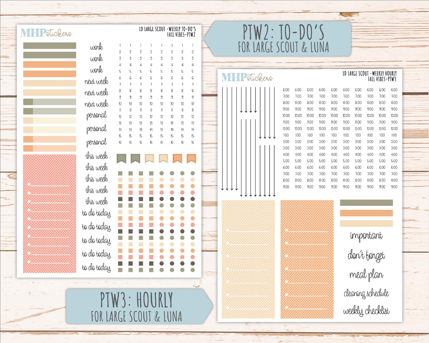 OCTOBER 2026 Stickers for the Large Scout, Large Claire, and Large Luna Laurel Denise Planners "Fall Vibes" || PT