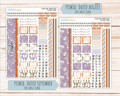 OCTOBER 2026 Stickers for the Large Scout, Large Claire, and Large Luna Laurel Denise Planners "Spooky Night" || PT