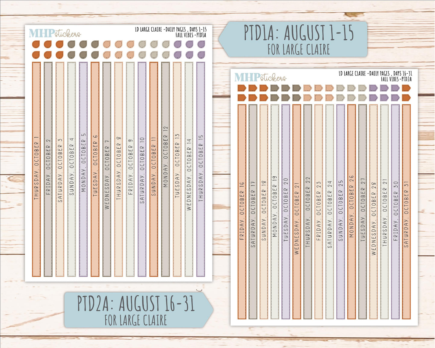 OCTOBER 2026 Stickers for the Large Scout, Large Claire, and Large Luna Laurel Denise Planners "Spooky Night" || PT