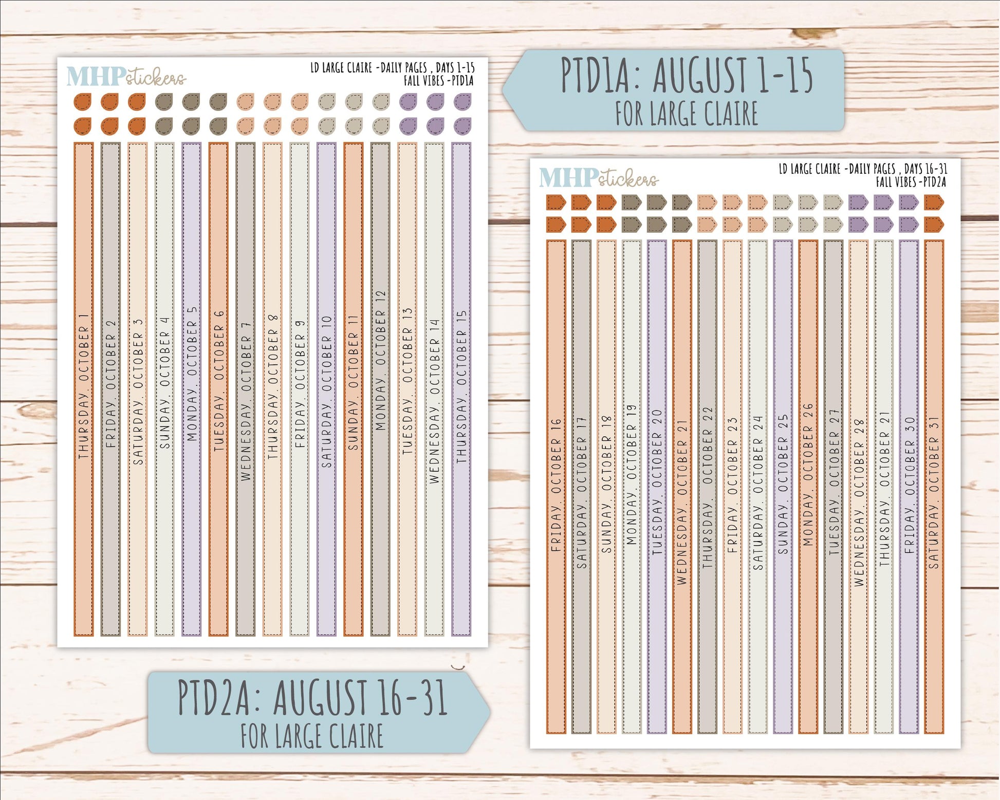 OCTOBER 2026 Stickers for the Large Scout, Large Claire, and Large Luna Laurel Denise Planners "Spooky Night" || PT