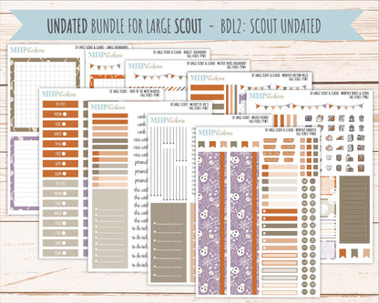 OCTOBER 2026 Stickers for the Large Scout, Large Claire, and Large Luna Laurel Denise Planners "Spooky Night" || PT