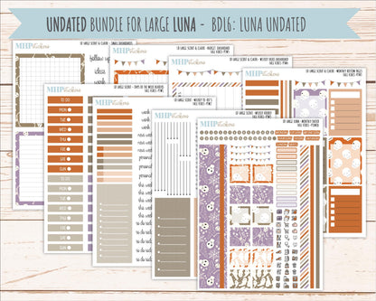 OCTOBER 2026 Stickers for the Large Scout, Large Claire, and Large Luna Laurel Denise Planners "Spooky Night" || PT