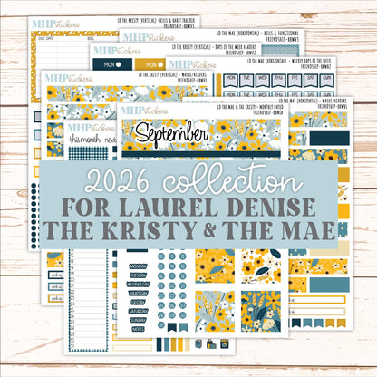 SEPTEMBER 2026 Stickers for the Mae & Kristy Laurel Denise Planners "Friendship" || BB