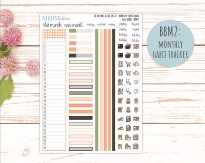 OCTOBER 2026 Stickers for the Mae & Kristy Laurel Denise Planners "Fall Vibes" || BB