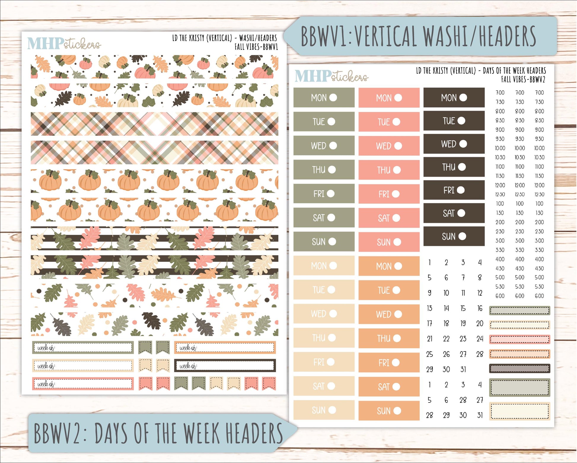 OCTOBER 2026 Stickers for the Mae & Kristy Laurel Denise Planners "Fall Vibes" || BB