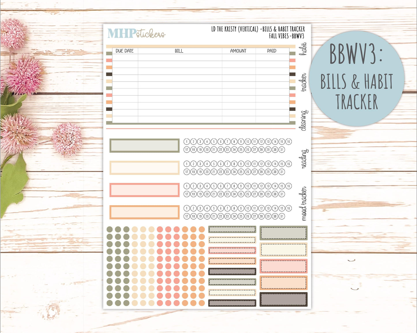 OCTOBER 2026 Stickers for the Mae & Kristy Laurel Denise Planners "Fall Vibes" || BB