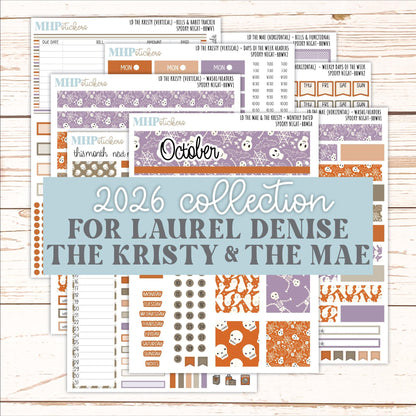 OCTOBER 2026 Stickers for the Mae & Kristy Laurel Denise Planners "Spooky Night || BB
