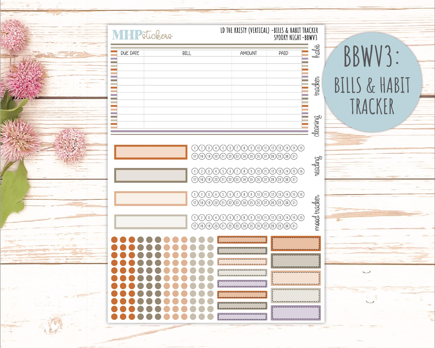 OCTOBER 2026 Stickers for the Mae & Kristy Laurel Denise Planners "Spooky Night || BB