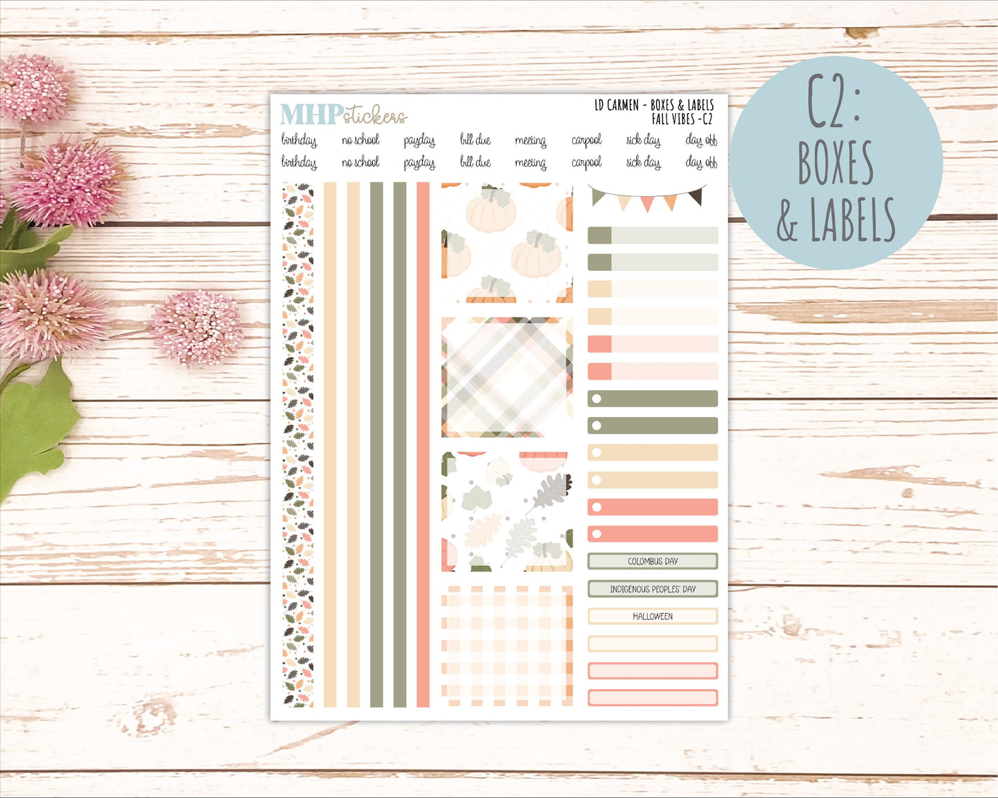 OCTOBER 2026 Stickers for The Carmen Laurel Denise Planner "Fall Vibes" || C