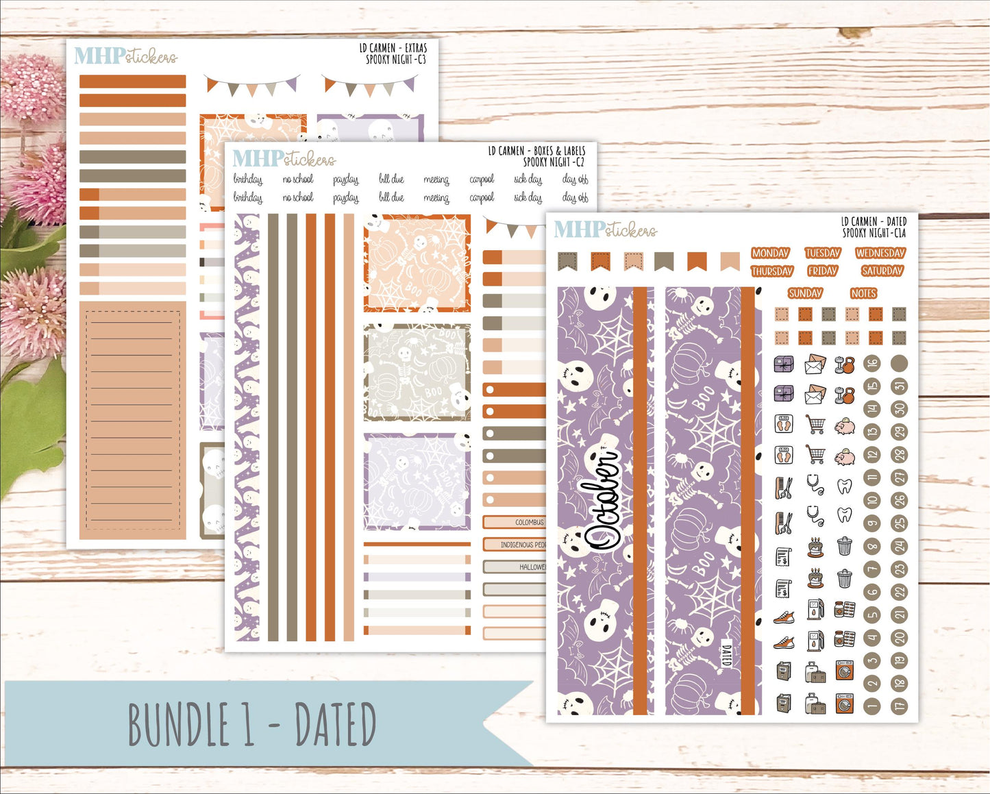 OCTOBER 2026 Stickers for The Carmen Laurel Denise Planner "Spooky Night" || C