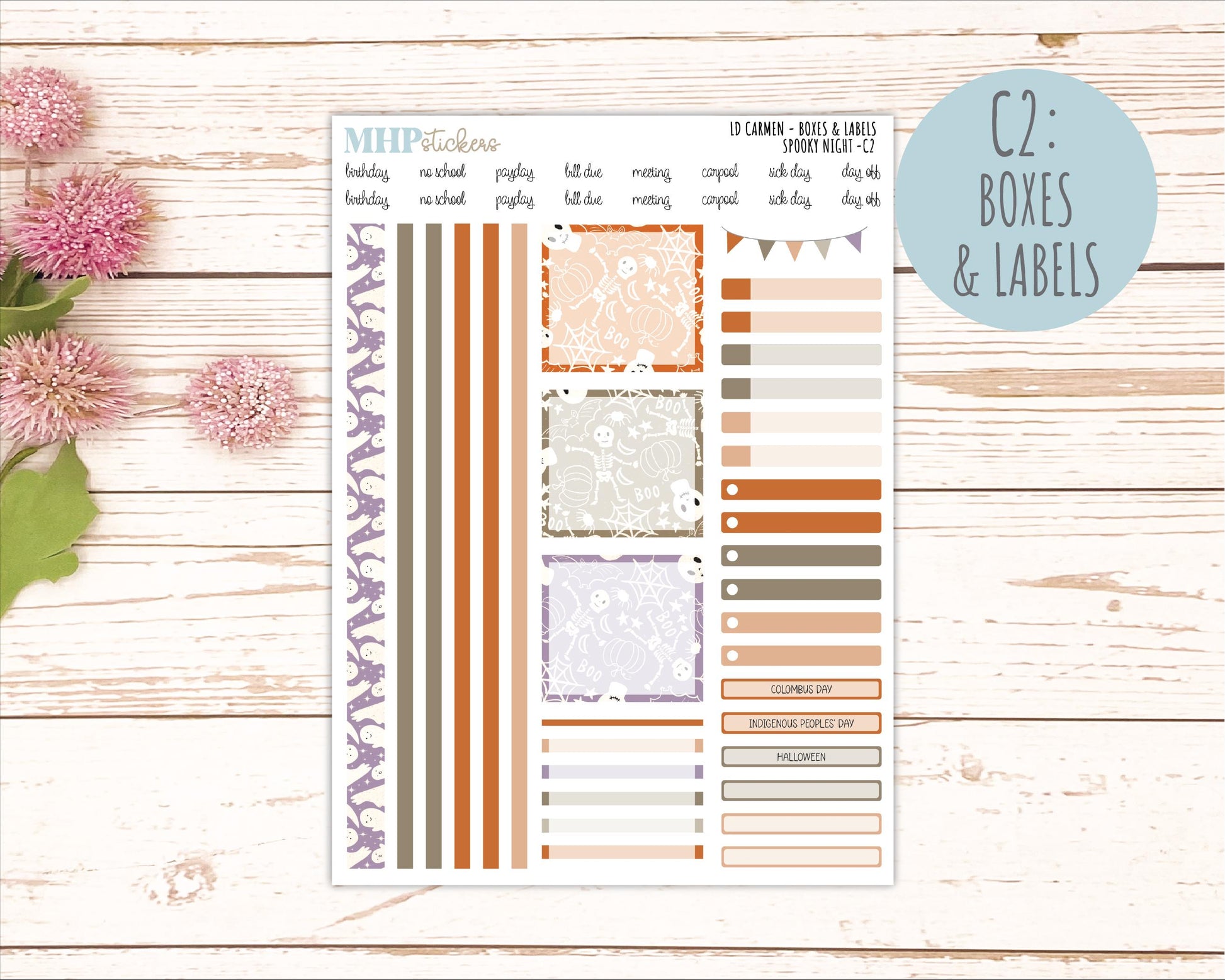 OCTOBER 2026 Stickers for The Carmen Laurel Denise Planner "Spooky Night" || C