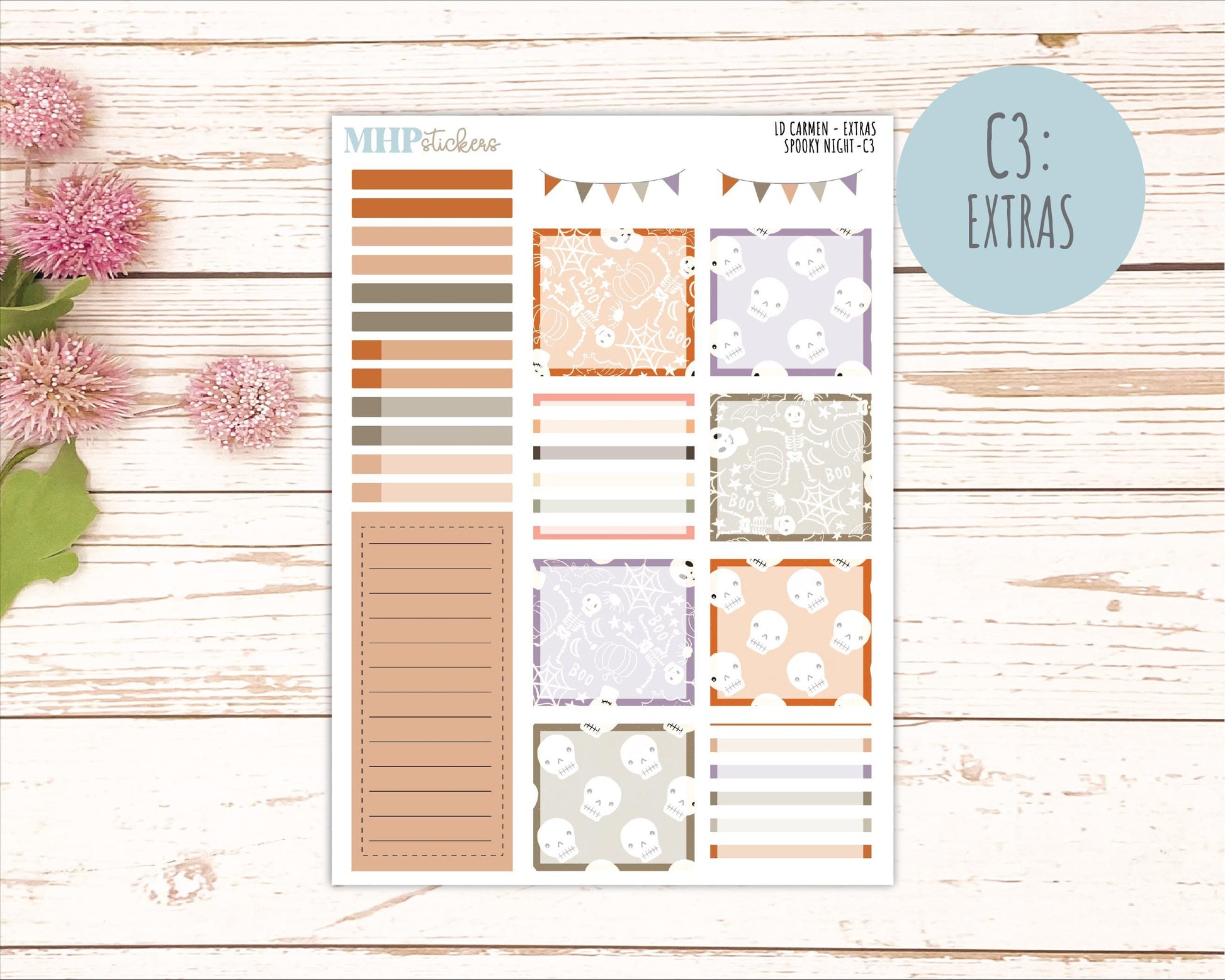 OCTOBER 2026 Stickers for The Carmen Laurel Denise Planner "Spooky Night" || C