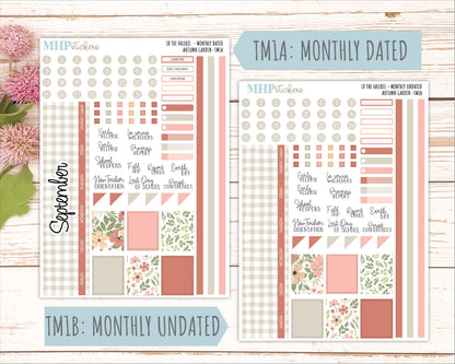 SEPTEMBER Stickers for The Valerie Laurel Denise Planner "Autumn Garden" || TC