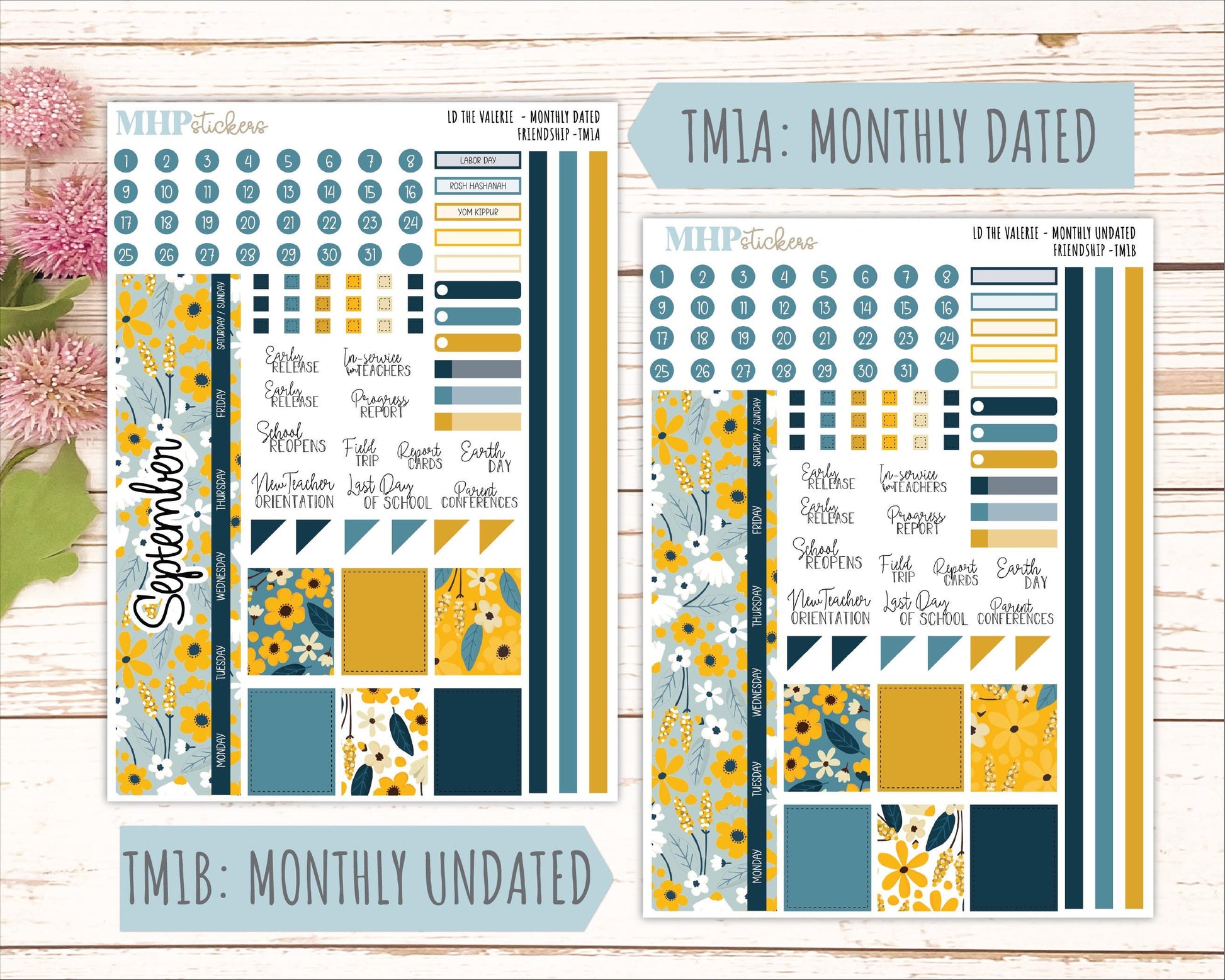 SEPTEMBER Stickers for The Valerie Laurel Denise Planner "Friendship" || TC
