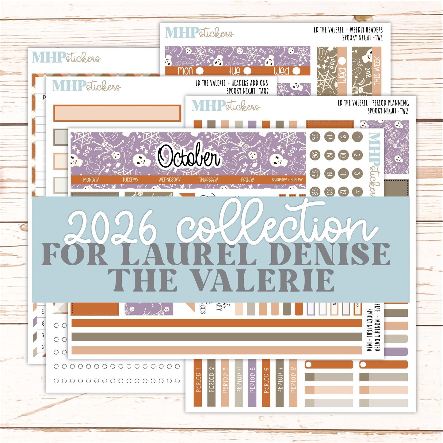 OCTOBER Stickers for The Valerie Laurel Denise Planner "Spooky Night" || TC