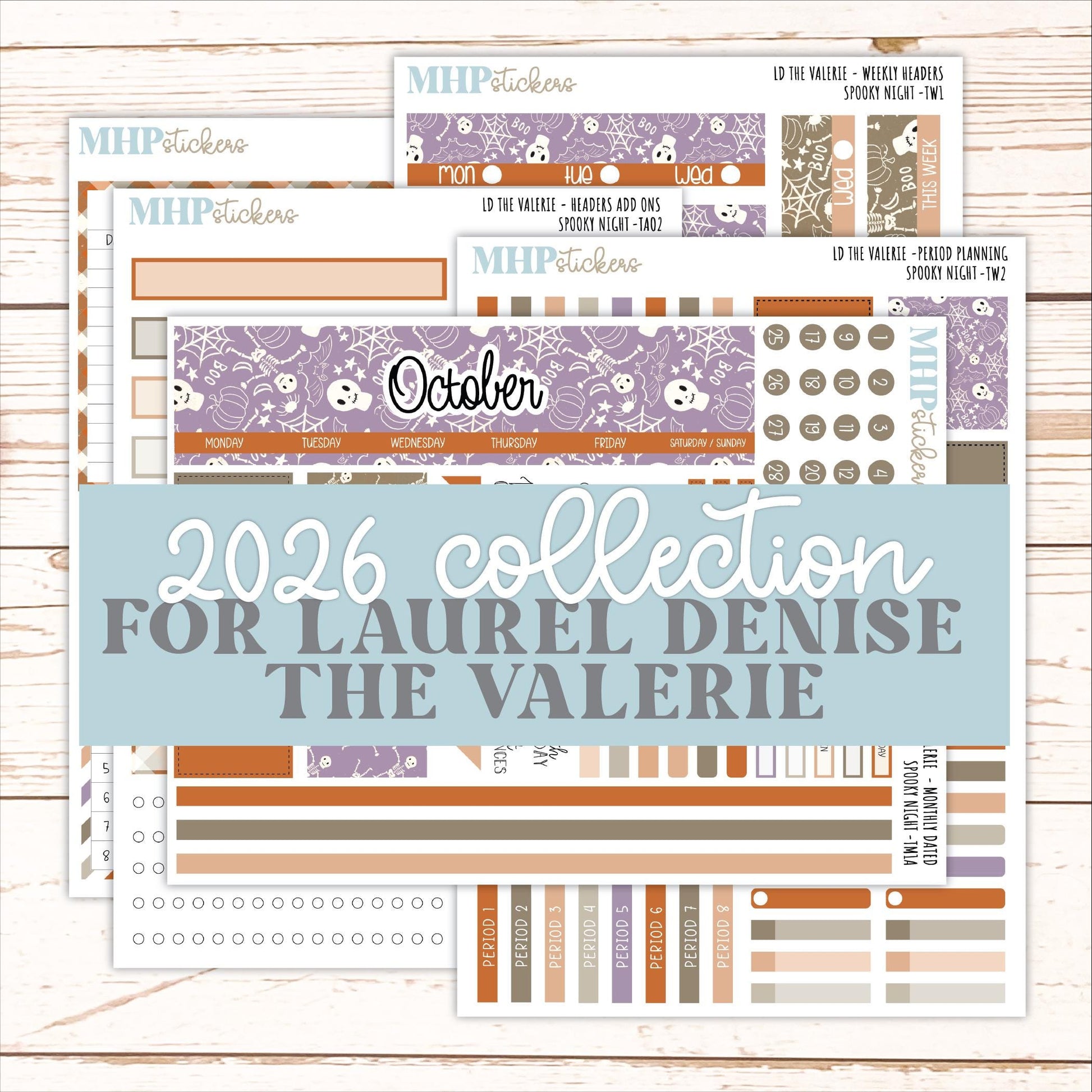 OCTOBER Stickers for The Valerie Laurel Denise Planner "Spooky Night" || TC
