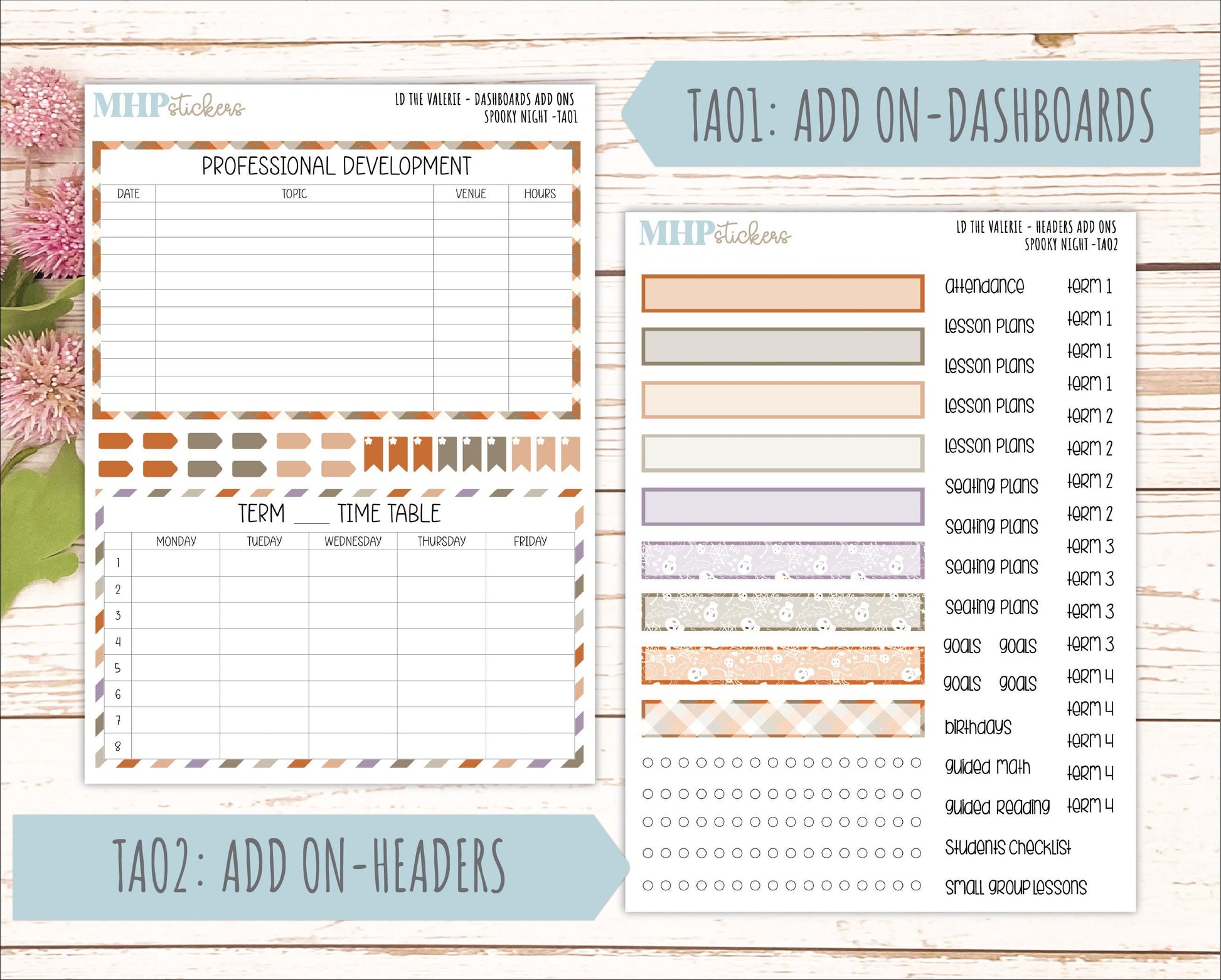 OCTOBER Stickers for The Valerie Laurel Denise Planner "Spooky Night" || TC