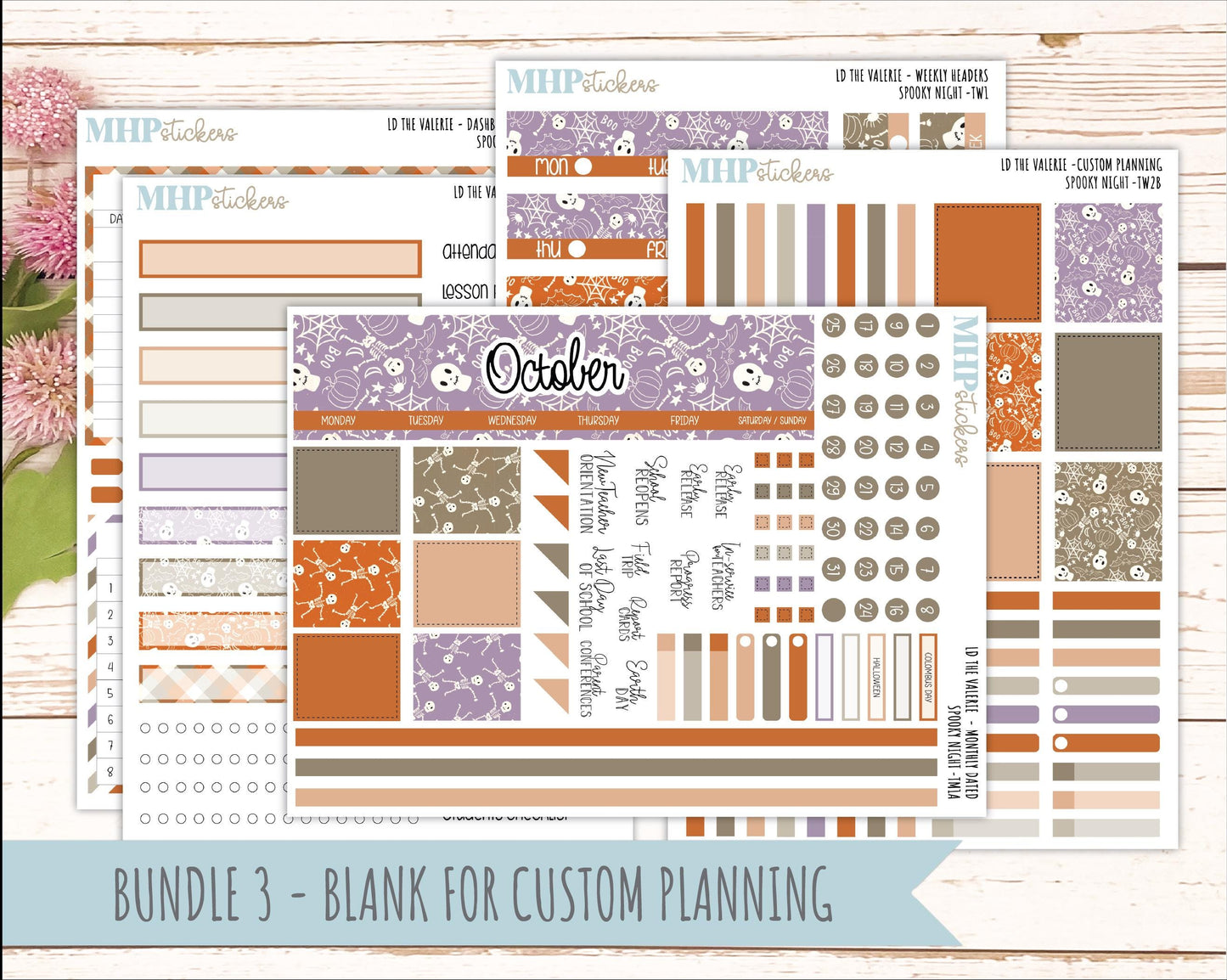 OCTOBER Stickers for The Valerie Laurel Denise Planner "Spooky Night" || TC
