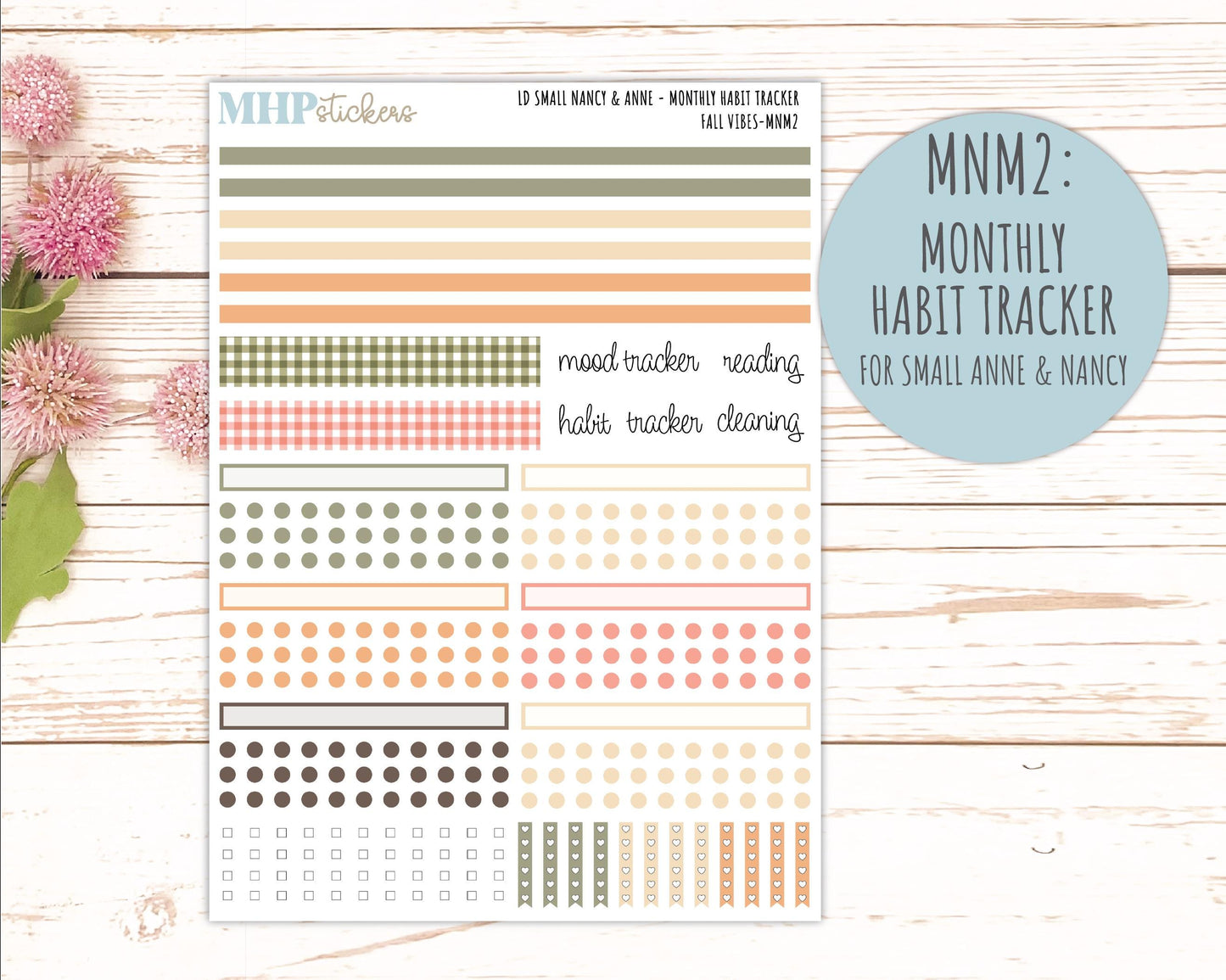 OCTOBER 2026 Stickers for Small Nancy & Anne Laurel Denise Planners "Fall Vibes" || MN