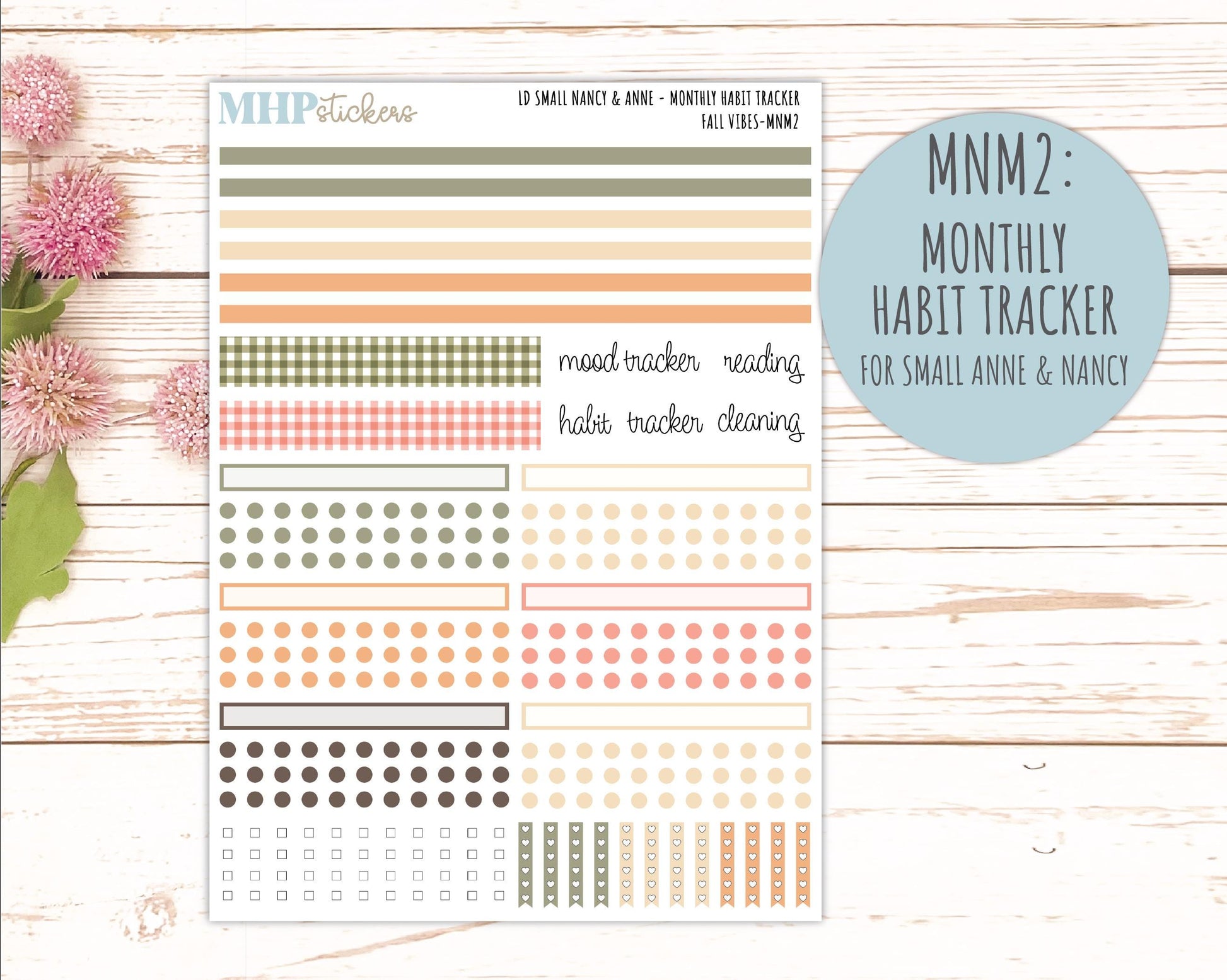 OCTOBER 2026 Stickers for Small Nancy & Anne Laurel Denise Planners "Fall Vibes" || MN