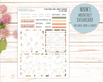OCTOBER 2026 Stickers for Small Nancy & Anne Laurel Denise Planners "Fall Vibes" || MN