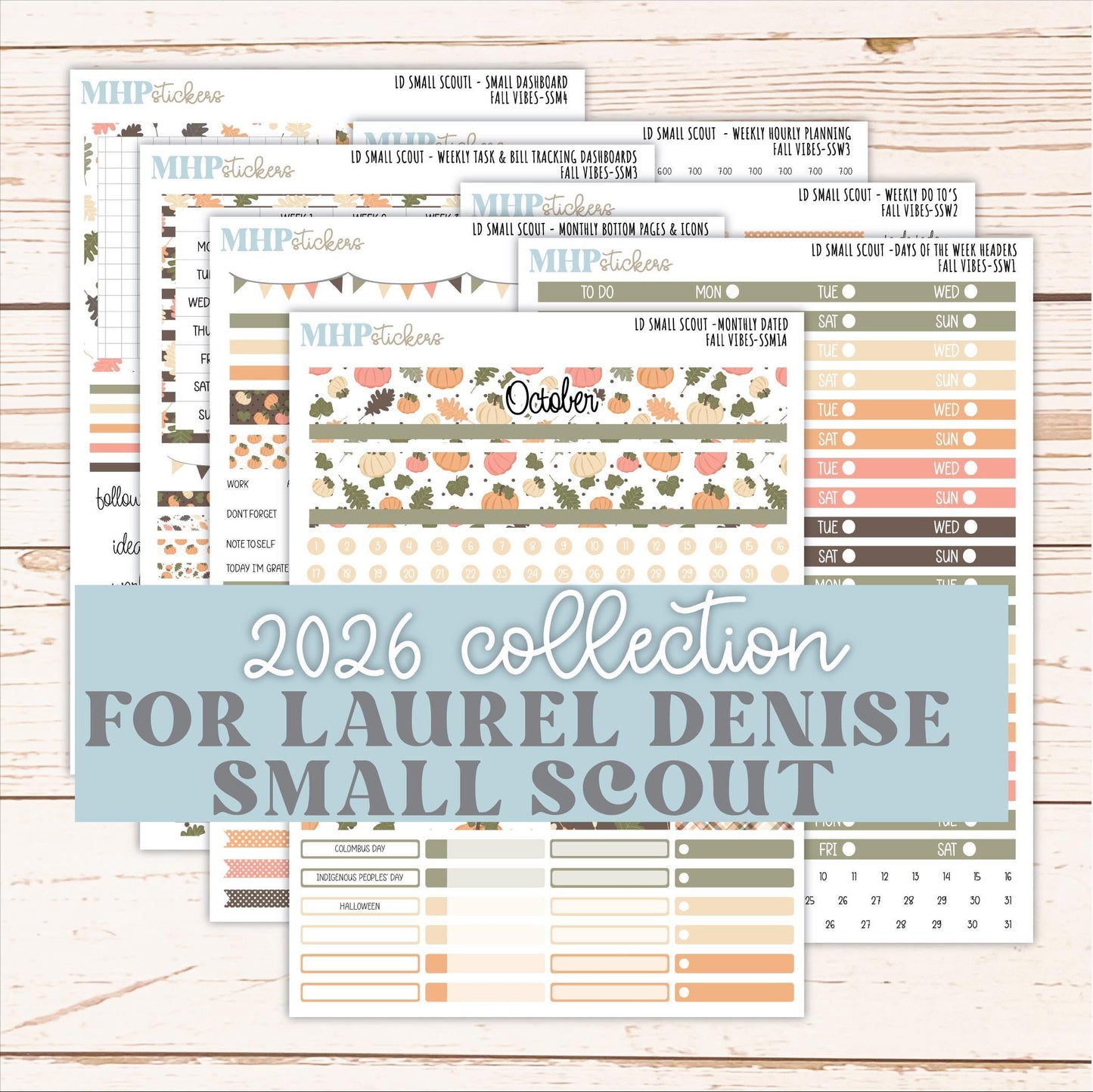 OCTOBER 2026 Stickers for the Small Scout Planner. For Laurel Denise Planners. "Fall Vibes" ||SS