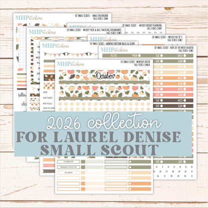 OCTOBER 2026 Stickers for the Small Scout Planner. For Laurel Denise Planners. "Fall Vibes" ||SS