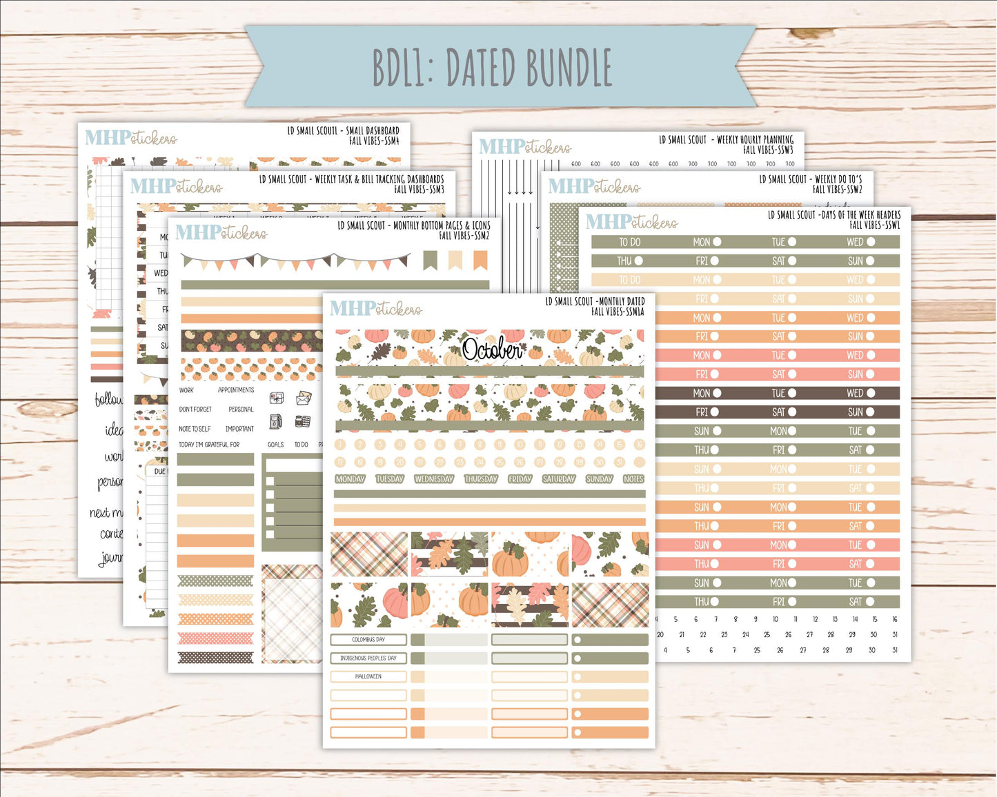 OCTOBER 2026 Stickers for the Small Scout Planner. For Laurel Denise Planners. "Fall Vibes" ||SS