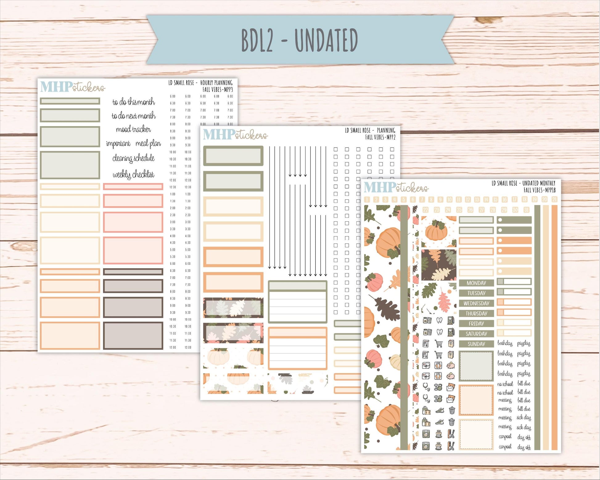 OCTOBER 2026 Stickers for The Small Rose Laurel Denise Planner. "Fall Vibes" || MPP