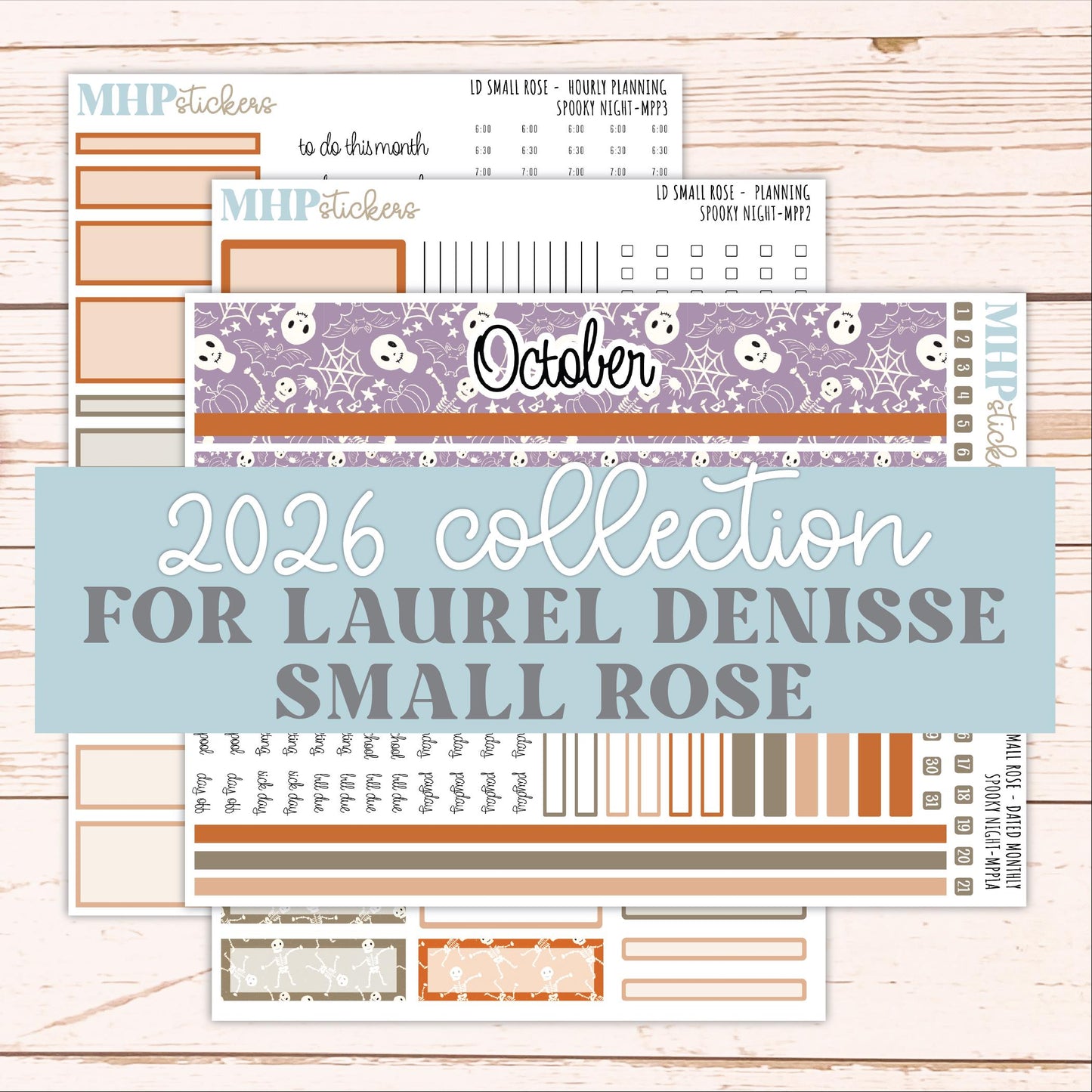 OCTOBER 2026 Stickers for The Small Rose Laurel Denise Planner. "Spooky Night" || MPP