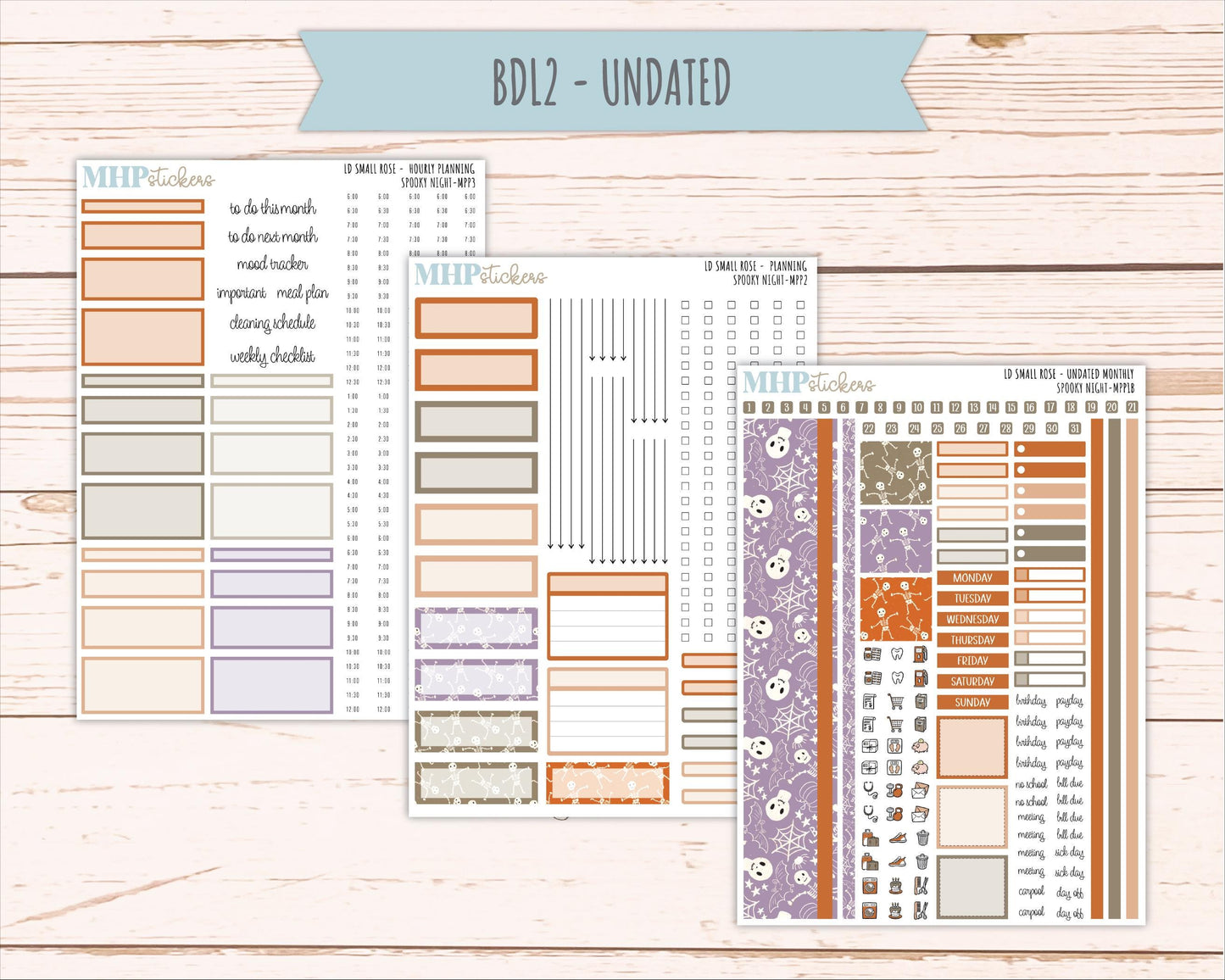 OCTOBER 2026 Stickers for The Small Rose Laurel Denise Planner. "Spooky Night" || MPP