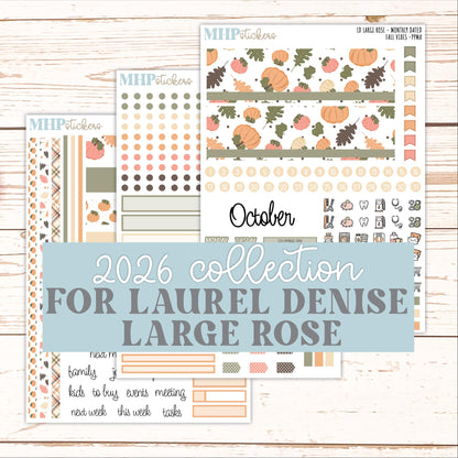 OCTOBER 2026 Stickers for the Large Rose Laurel Denise Planner. "Fall Vibes" || PP