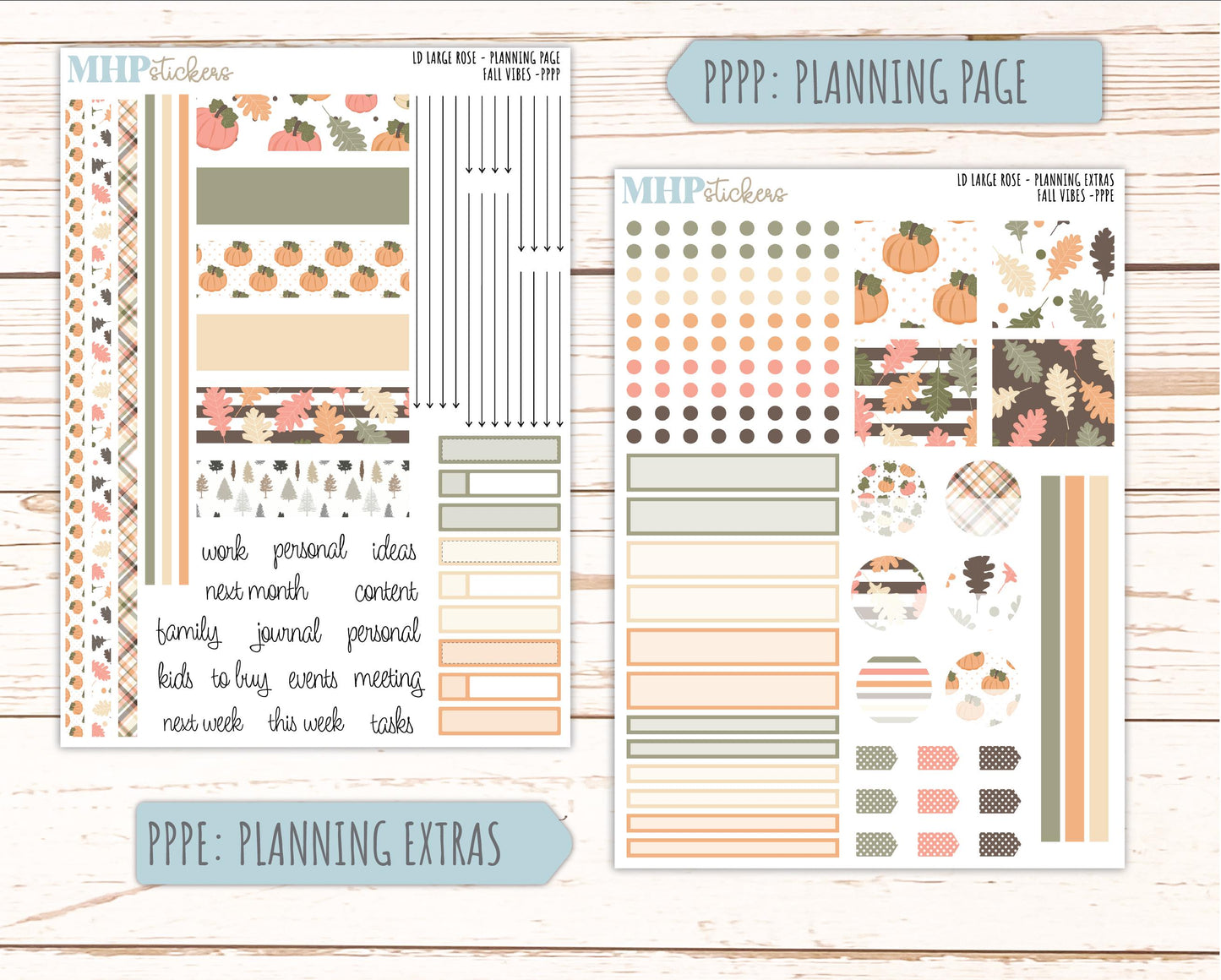 OCTOBER 2026 Stickers for the Large Rose Laurel Denise Planner. "Fall Vibes" || PP