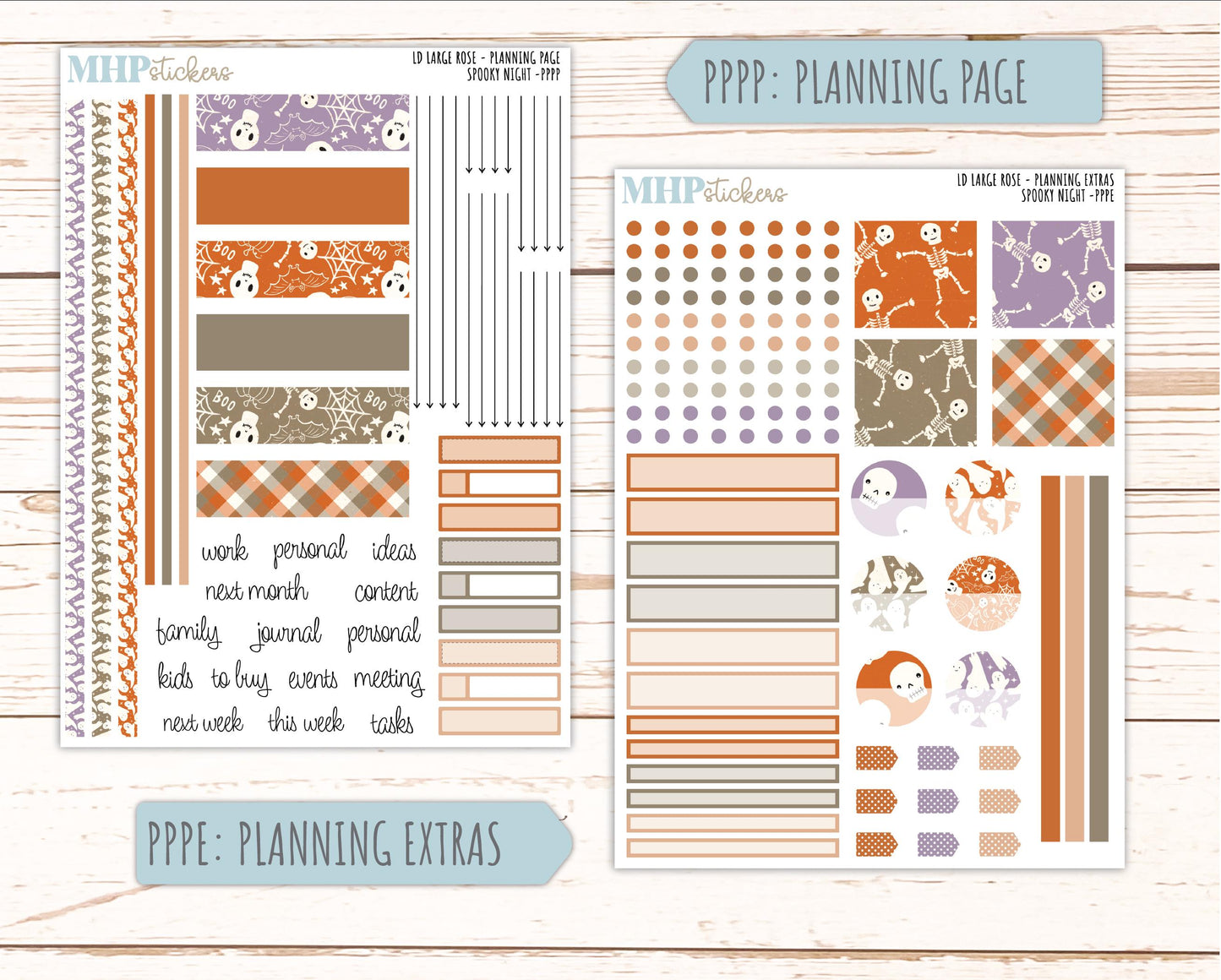 OCTOBER 2026 Stickers for the Large Rose Laurel Denise Planner. "Spooky Night" || PP