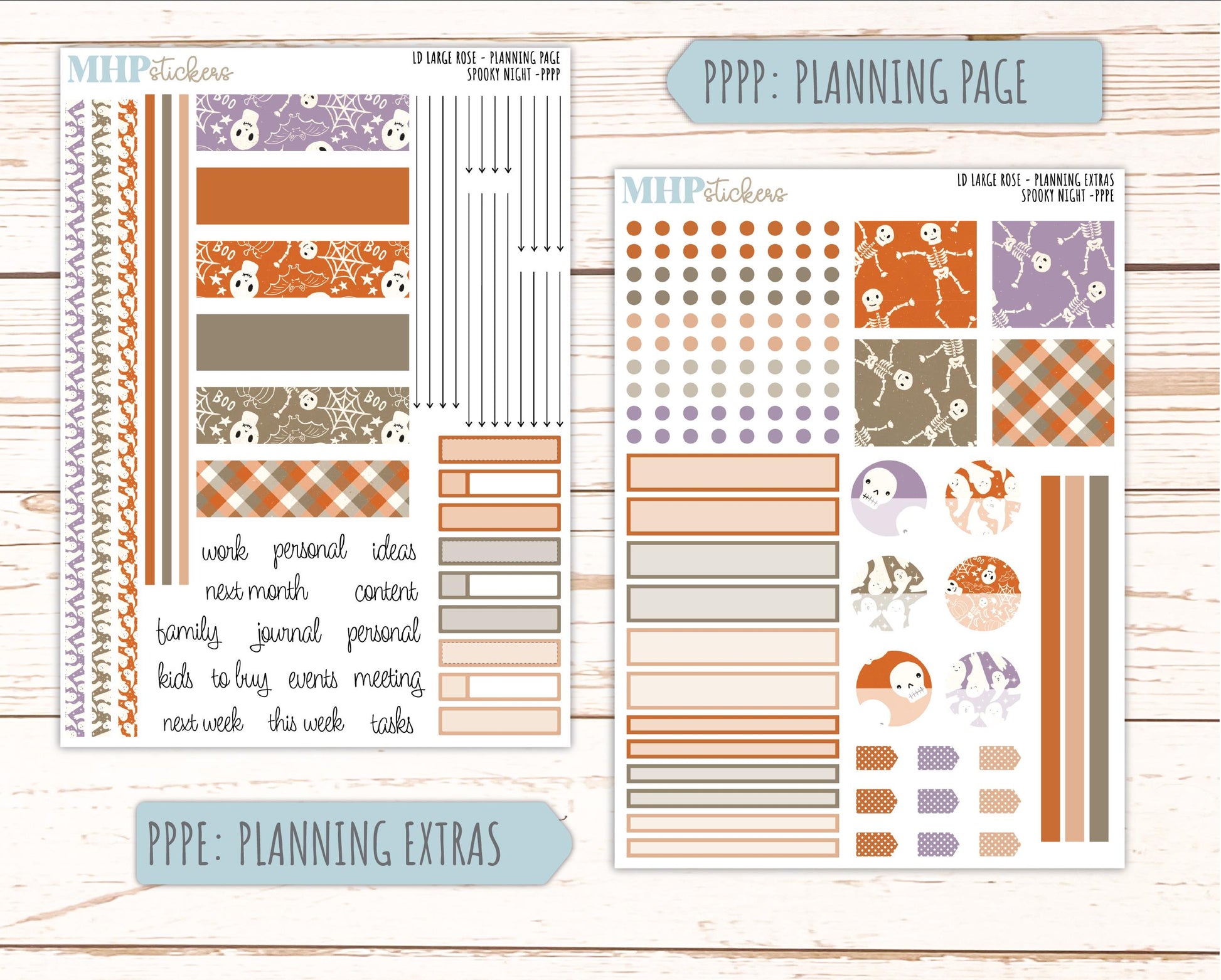 OCTOBER 2026 Stickers for the Large Rose Laurel Denise Planner. "Spooky Night" || PP
